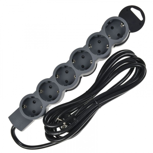 Удлинитель STANDARD У06 6 мест 3м 3х1.5кв.мм 16А черн. IEK 695050 фото 2