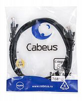 Патч-корд U/UTP кат.5E PC-UTP-RJ45-Cat.5e-2m-BK 2xRJ45/8p8c неэкранир. PVC 2м черн. Cabeus 7681c