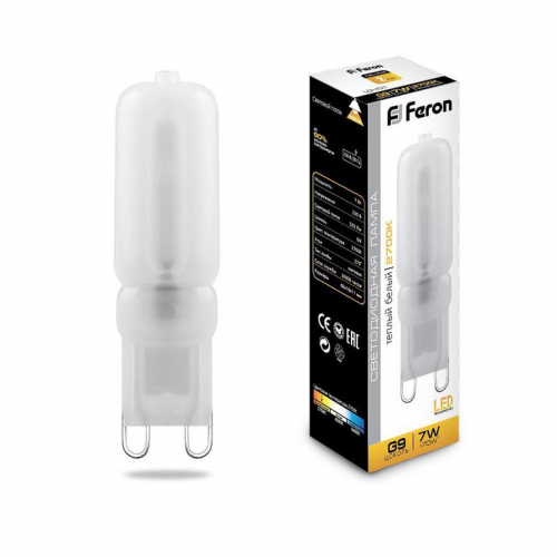 Лампа светодиодная LB-431 7Вт JCD9 2700К G9 230В FERON 25755