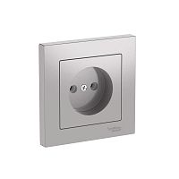 Розетка AtlasDesign 16А без заземл. быстрозажим. клем. в сборе алюм. SE ATN000340S