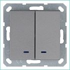 Выключатель 2-кл. 10А IP20 с подсветкой механизм алюм. Jasmart G3023NS