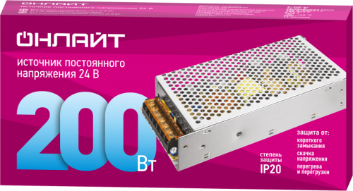 Драйвер для светодиодной ленты 90 644 OD-P200-IP20-24V ОНЛАЙТ 90644 фото 2