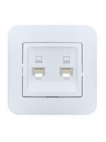 Розетка компьютерная 2-м СП ASTI IP20 RJ45 в сборе бел. LEZARD 7081-0202-141