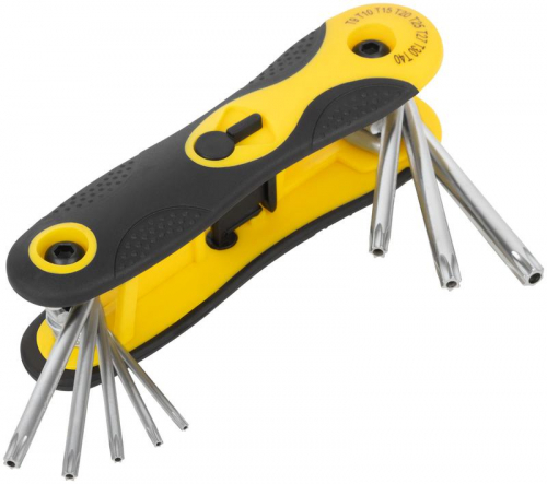 Ключ TORX T9-T40 складной CrV (уп.8шт) FIT 64016 фото 2