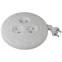 Удлинитель-рулетка 3х3м без заземл. 10А IP20 UR-3-3m-W ПВС 2х0.75 бел. Эра Б0019038