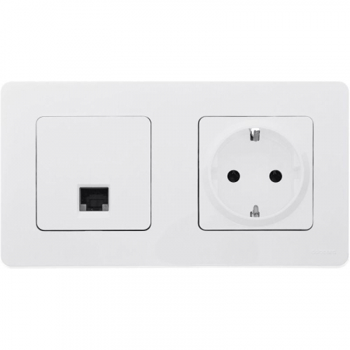 Розетка компьютерная Inspiria RJ45 кат.5E UTP бел. IEK 673825 фото 2