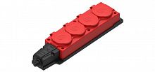 Колодка удлинителя 4-м 16А IP44 MultiSet 2К+З 250В каучук красн. SE MST4124RD