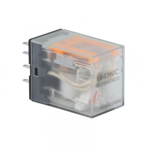 Реле одиночное 230В AC до 5А 4 прекидн. контакта DKC IR-230AC-4CO фото 2