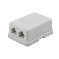 Телефонная розетка настенная 2 х RJ-11/6p4c, белый Filum FL-TA-SOCKET-2