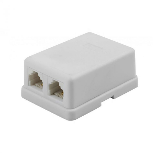Телефонная розетка настенная 2 х RJ-11/6p4c, белый Filum FL-TA-SOCKET-2