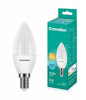 Лампа светодиодная LED10-C35/845/E14 10Вт свеча матовая 4500К бел. E14 220В Camelion 13561