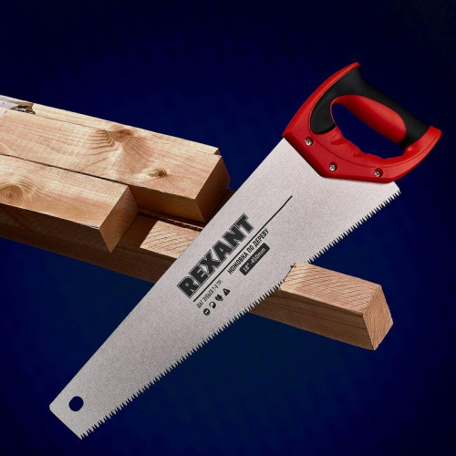 Ножовка по дереву "Зубец" 450мм 7-8 TPI каленый зуб 2D двухкомпонентная рукоятка Rexant 12-8214 фото 8
