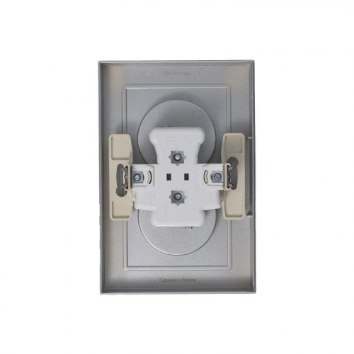 Розетка 2-м СП AtlasDesign 16А IP20 без заземл. в сборе алюм. SE ATN000320 фото 3