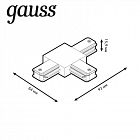 Коннектор Track однофазный для трековых шинопроводов (T) черн. GAUSS TR109