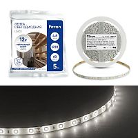 Лента светодиодная LS603 60SMD(2835)/м 4.8Вт/м 12В 4000К (уп.5м) FERON 41446