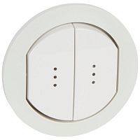 Клавиша двойная для выкл. с подсветкой IP44 Leg 067804