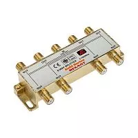 Делитель ТВх8 + 9шт F 5-1000 МГц (GOLD) box (уп.5шт) Rexant 05-6105-1