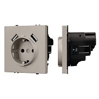 Механизм розетки с USB зарядкой SCT-NOBE-MUAA-SFPL-CA (230В 16А) кашемир Arlight 059442