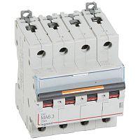 Выключатель автоматический модульный 4п MA 6.3А 25кА DX3 MA 6мод. 400В Leg 409889
