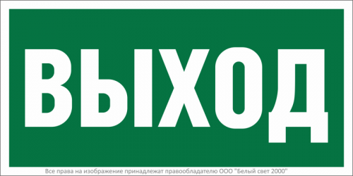 Знак безопасности NPU-2010.E22 "Выход" Белый свет a17596