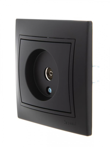 Розетка телевизионная оконечная TV Mira со вставкой черн. бархат LEZARD 701-4242-130 фото 2