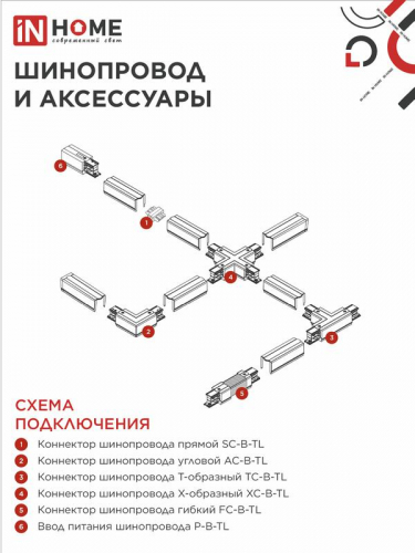 Светильник трековый TR-GU10 SP-WH бел. IN HOME 4690612056685 фото 6