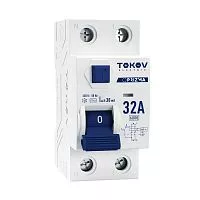 Выключатель дифференциального тока (УЗО) 2П (1P+N) 32А 30мА тип AC 6кА TOKOV Electric TKE-PZ60-RCDM-2-32-30-AC