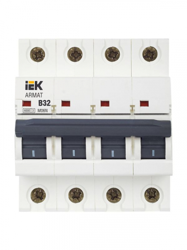 Выключатель автоматический модульный 4п B 32А M06N ARMAT IEK AR-M06N-4-B032 фото 2
