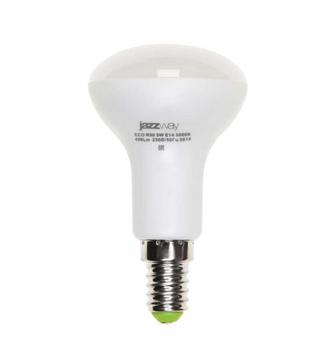Лампа светодиодная PLED-ECO 5Вт R50 3000К тепл. бел. E14 400лм 220-240В JazzWay 1037015A