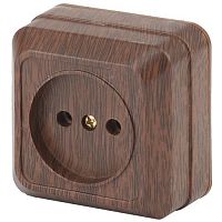 Розетка 1-м ОП Quadro 2-201-10 16А IP20 250В 2P венге Intro Б0053779