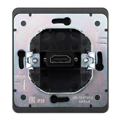 Розетка СП ROUND HDMI титан Kranz KR-78-0730-2 фото 3