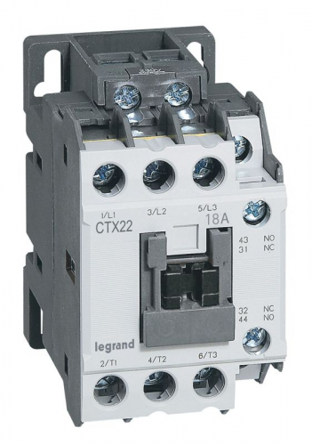 Контактор CTX3 3п 18А кат. 110В AC 1НО+1НЗ AC-3 Leg 416104