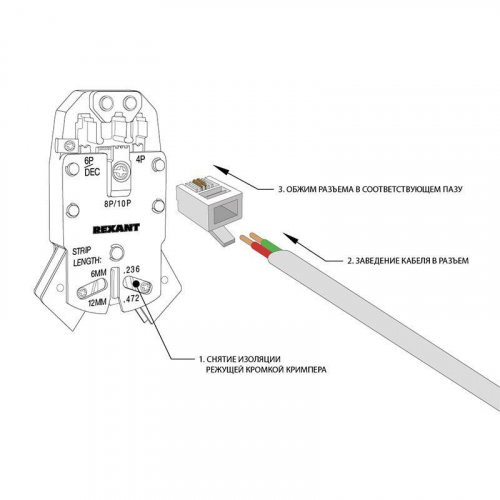 Разъем телефонный RJ-11(6P2C) PROCONNECT 05-1011-3 фото 3