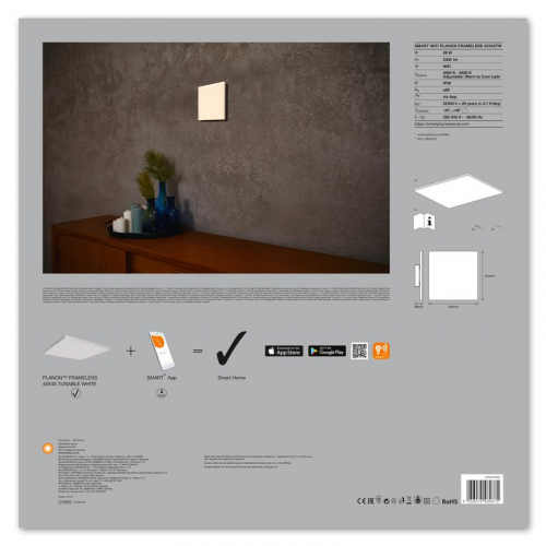 Светильник светодиодный SMART WIFI PLANON FRAMELESS 45X45TW LEDVANCE 4058075484375 фото 3
