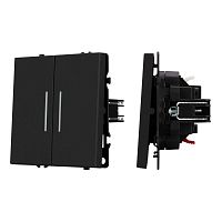 Выключатель непроходной 2-кл. LED SWT-NOBE-MK02-SFPL-L-BK 10А 230В механизм Arlight 054264