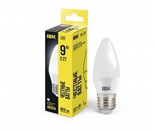 Лампа светодиодная 9Вт C35 свеча 4000К нейтр. бел. E27 230В IEK LLE-C35-9-230-40-E27