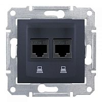 Розетка компьютерная 2-м СП Sedna RJ45 экранир. CAT.5E графит SchE SDN4600170