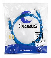 Патч-корд U/UTP кат.5E PC-UTP-RJ45-Cat.5e-1m-BL-LSZH 2xRJ45/8p8c неэкранир. LSZH 1м син. Cabeus 9529c