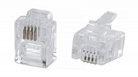 Коннектор телефонный неэкранир. RJ-11/RJ-12 6P4C Cabeus 7012c