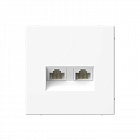Розетка компьютерная 2-м ArtGallery RJ45 + RJ45 кат.5E механизм бел. SE GAL000185