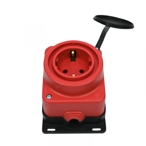 Розетка ОП MultiSet 16А 2К+З 250В IP44 каучук красн. SE MST4403RD фото 5