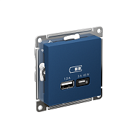 Розетка USB AtlasDesign тип A+C 45Вт высокоскор. ЗУ QC PD механизм аквамарин SE ATN001129
