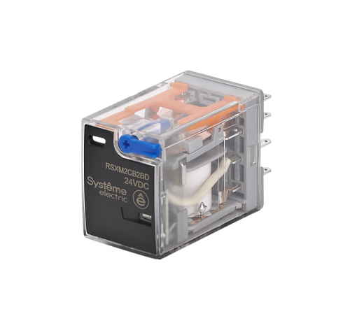 Реле 10А 2перекл. 24В DC тест кнопка LED SE RSXM2CB2BD