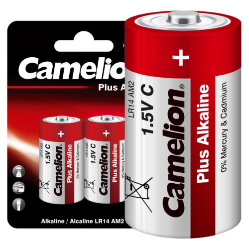 Элемент питания алкалиновый C/LR14 1.5В Plus Alkaline LR14-BP2 BL-2 (блист.2шт) Camelion 1653 фото 2
