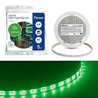 Лента светодиодная LS604 60SMD(2835)/м 4.8Вт/м 12В IP65 зел. (уп.5м) FERON 27675