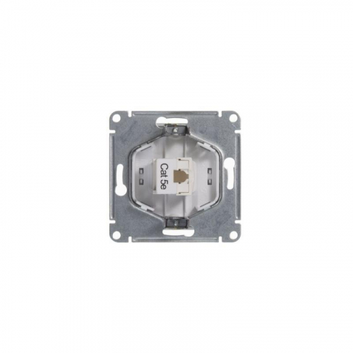 Розетка компьютерная 1-м СП Glossa RJ45 кат.5E механизм бел. SE GSL000181K фото 3