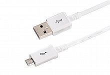Кабель USB microUSB длинный штекер 1м бел. Rexant 18-4269-20