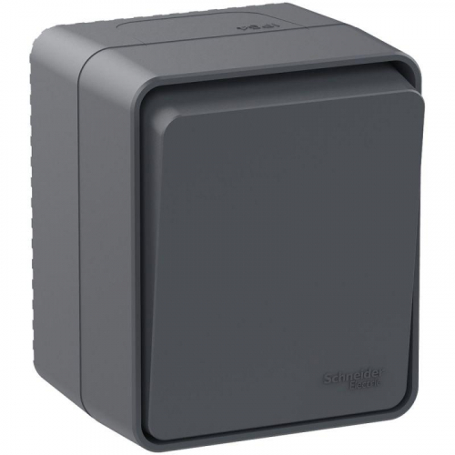 Переключатель проходной 1-кл. ОП AtlasDesign PROFI IP54 10AX антрацит SE ATN544061 фото 4