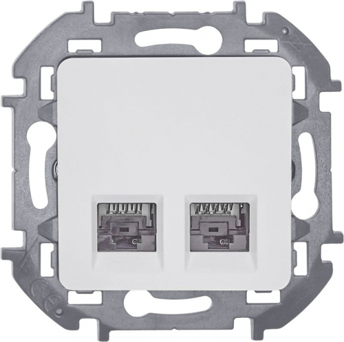 Розетка компьютерная 2-м Inspiria RJ45 кат.6 UTP механизм бел. IEK 673840 фото 5