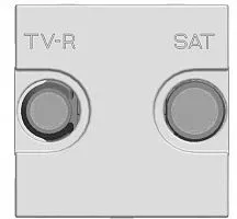 Накладка для TV-R-SAT розетки 2мод. Zenit серебристый ABB 2CLA225010N1301